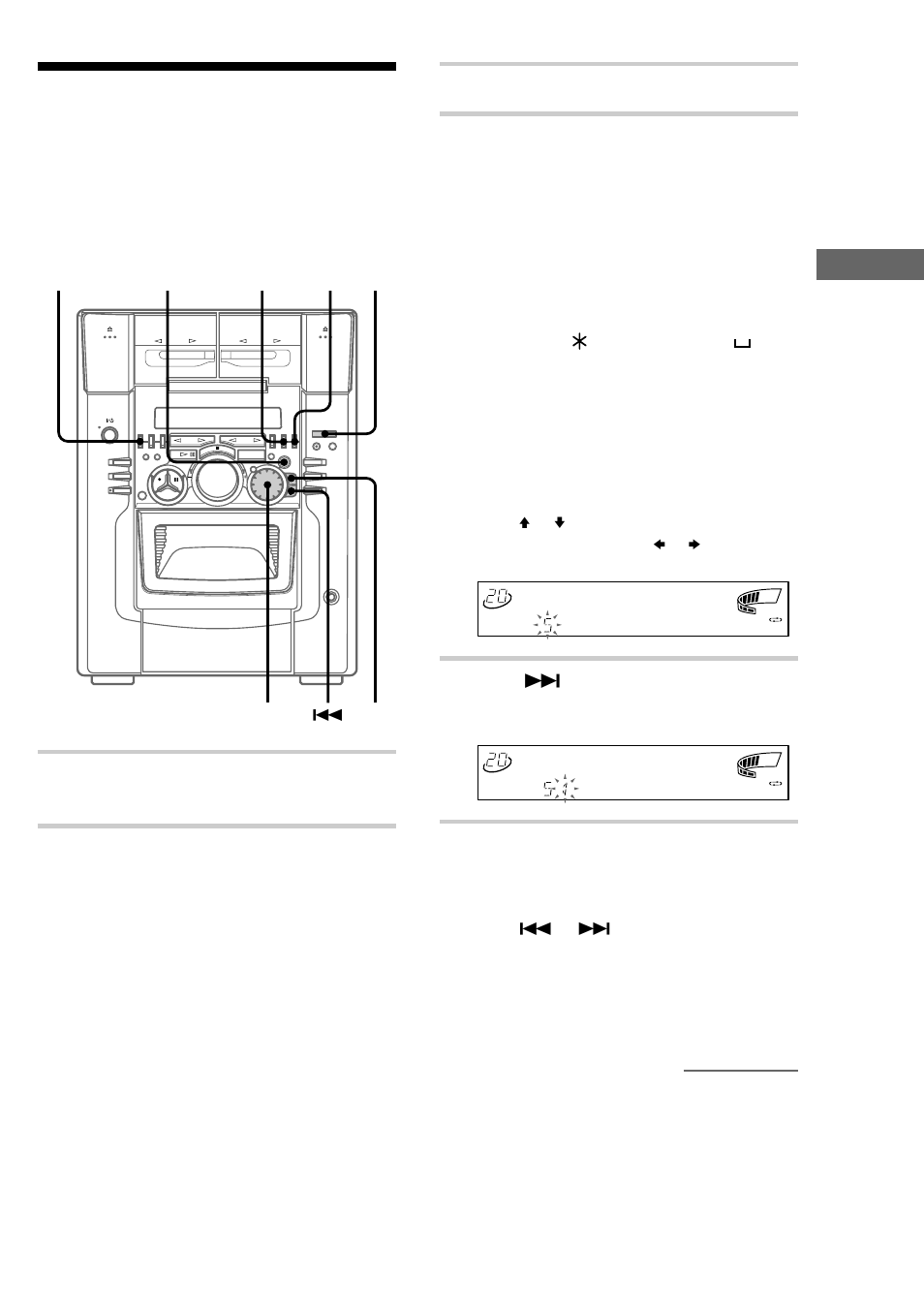 Labeling a cd — disc memo, Labeling a cd, The cd player | Press input, Turn selector until the character you want appears, Press > to enter the character, Press function repeatedly until “cd” appears, Delete clear | Sony MHC-M100 User Manual | Page 29 / 56