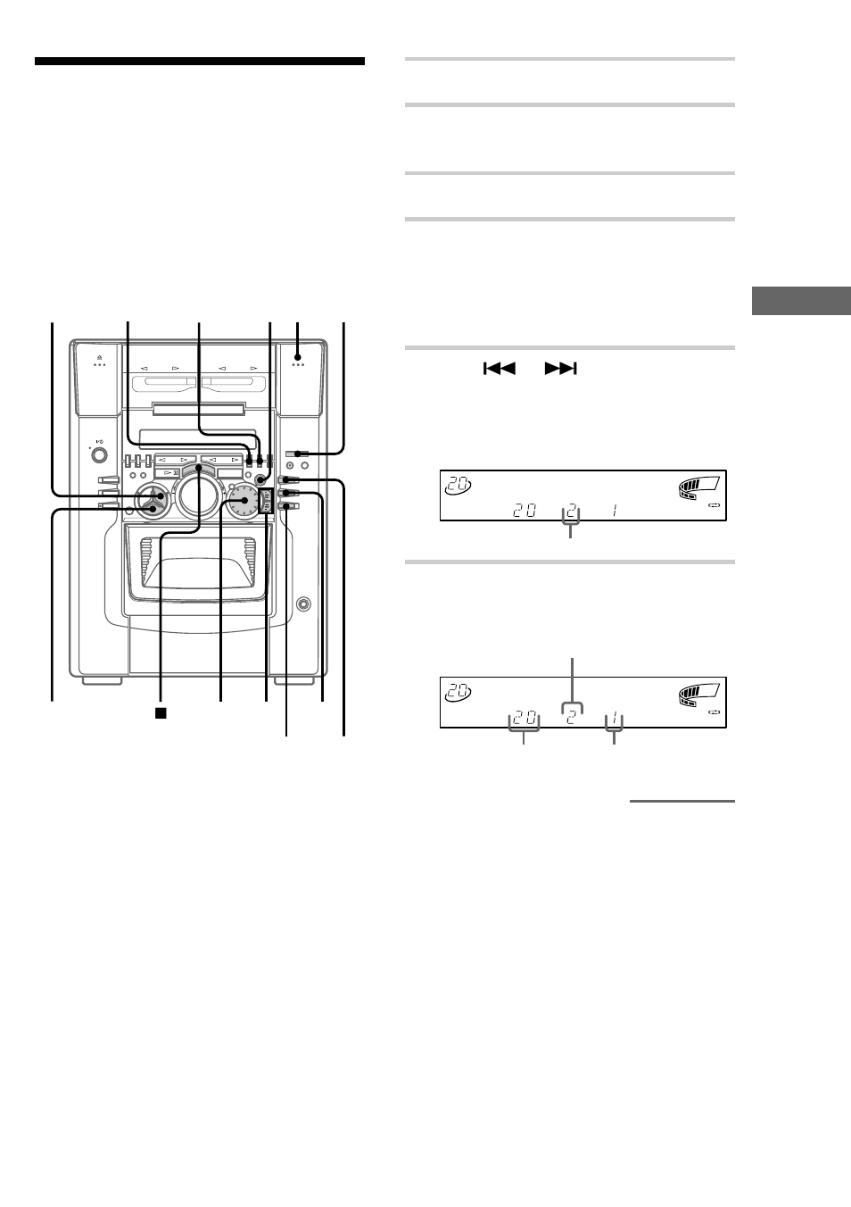 Recording a cd by specifying track order, The tape deck, Program edit | Insert a blank tape into deck b, Press program, Press enter to program the track, Continued, Check clear continue x, Track number, Programmed track | Sony MHC-M100 User Manual | Page 33 / 56