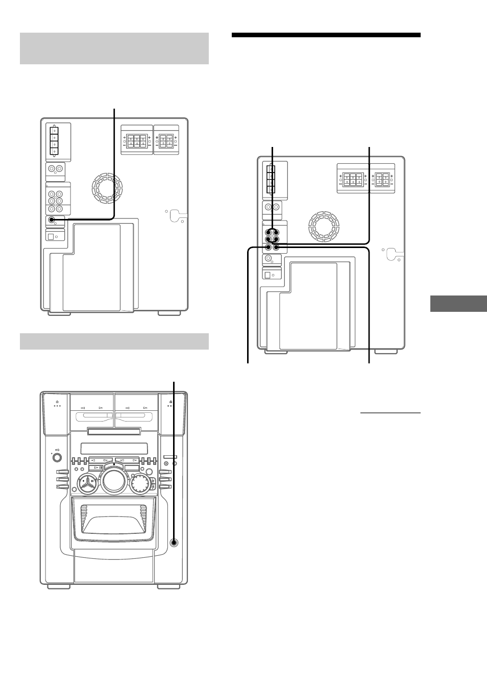 Connecting a dvd player, 45 connecting a super woofer speaker, Connecting headphones | Sony MHC-M100 User Manual | Page 45 / 56