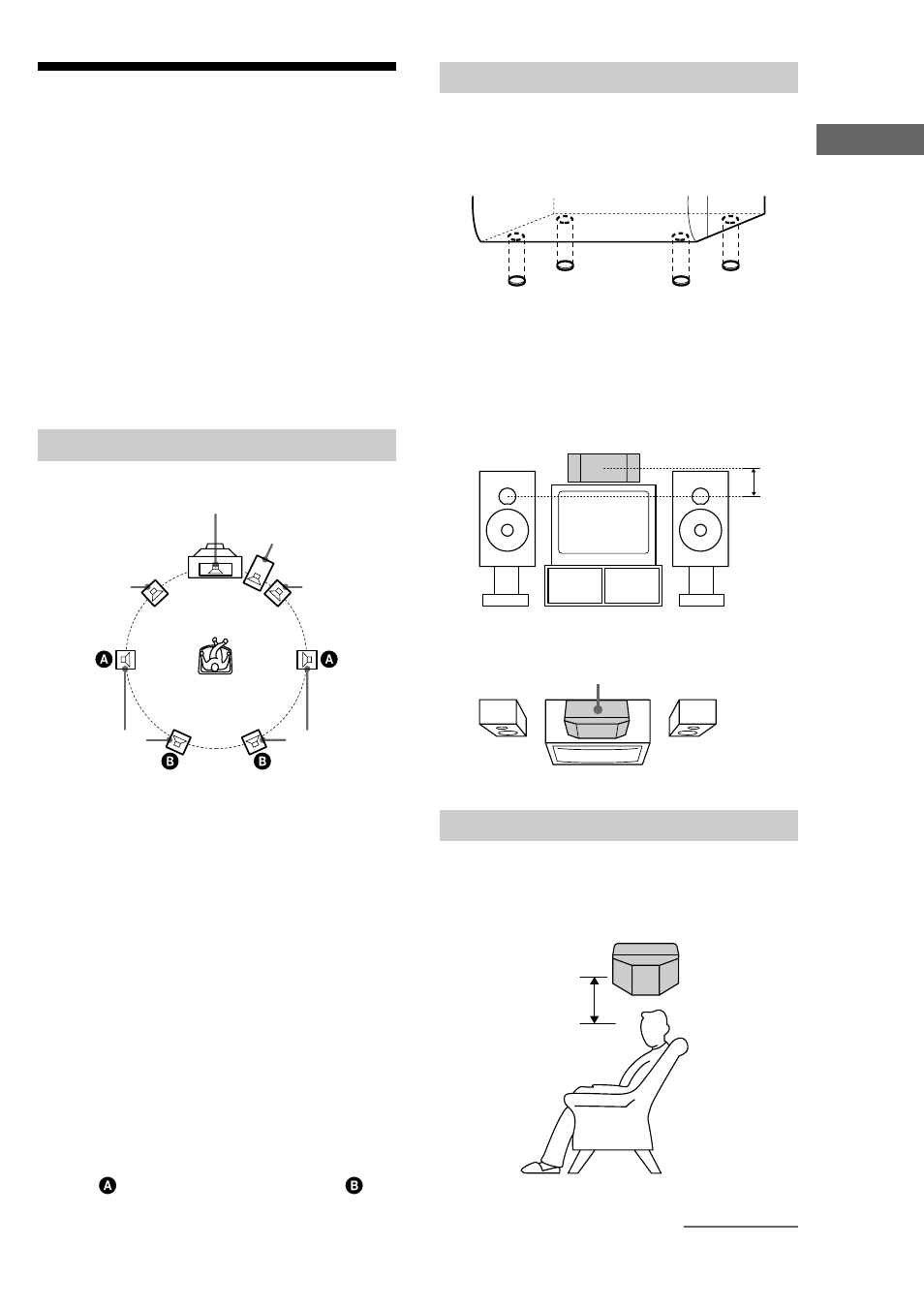Step 2: setting up the speakers, Positioning the speakers, Setting the center speaker | Setting the rear speakers | Sony MHC-M100 User Manual | Page 7 / 56