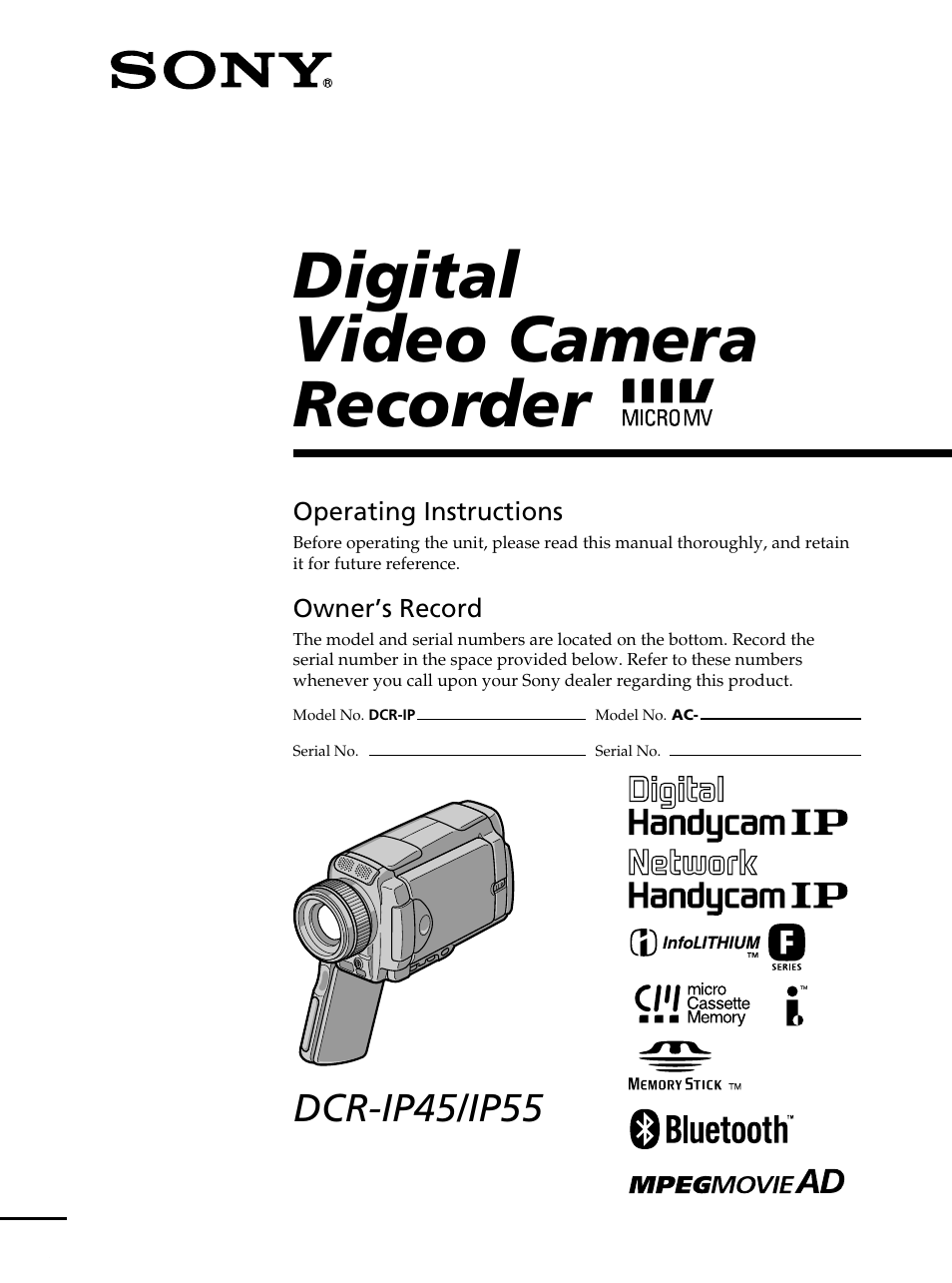 Sony DCR-IP55 User Manual | 216 pages