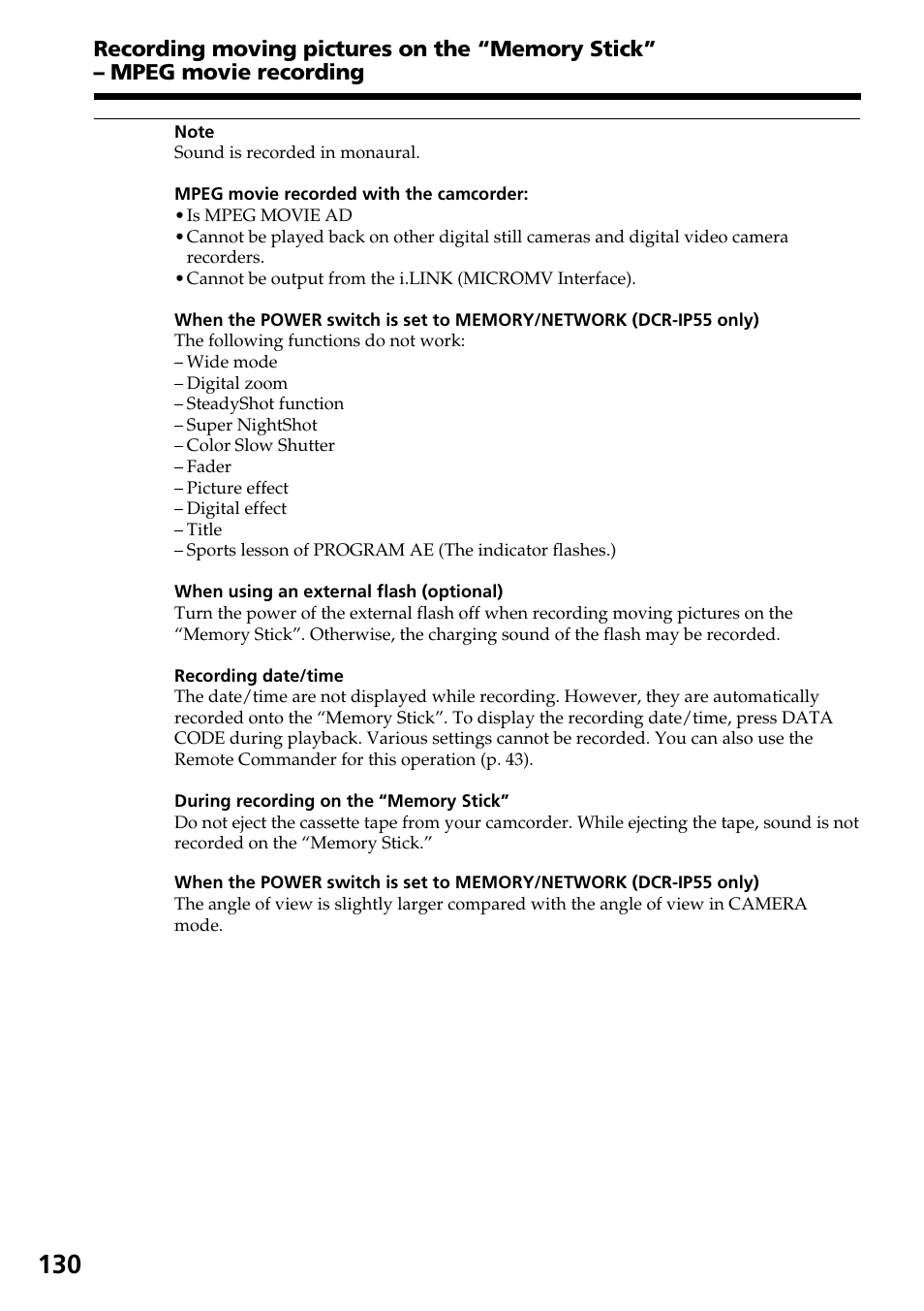Sony DCR-IP55 User Manual | Page 130 / 216