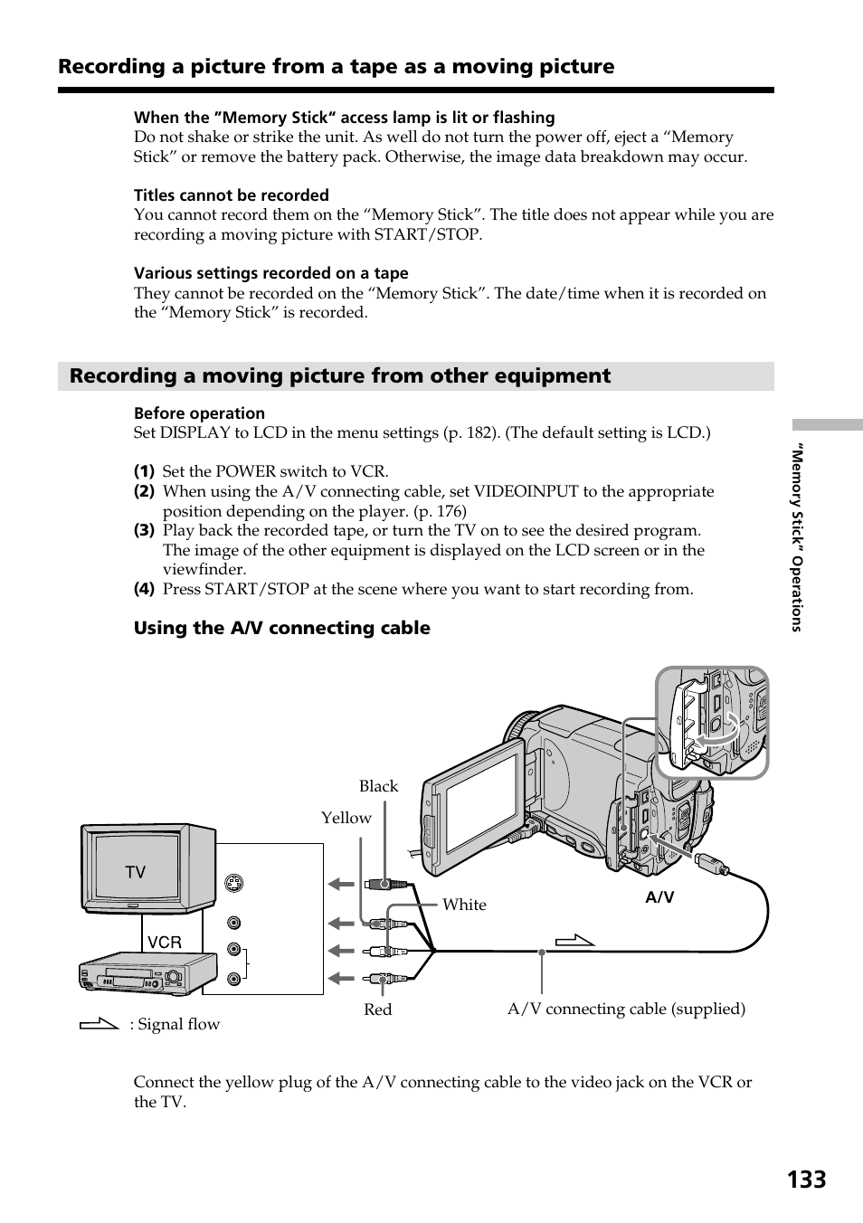 Recording a moving picture from other equipment | Sony DCR-IP55 User Manual | Page 133 / 216