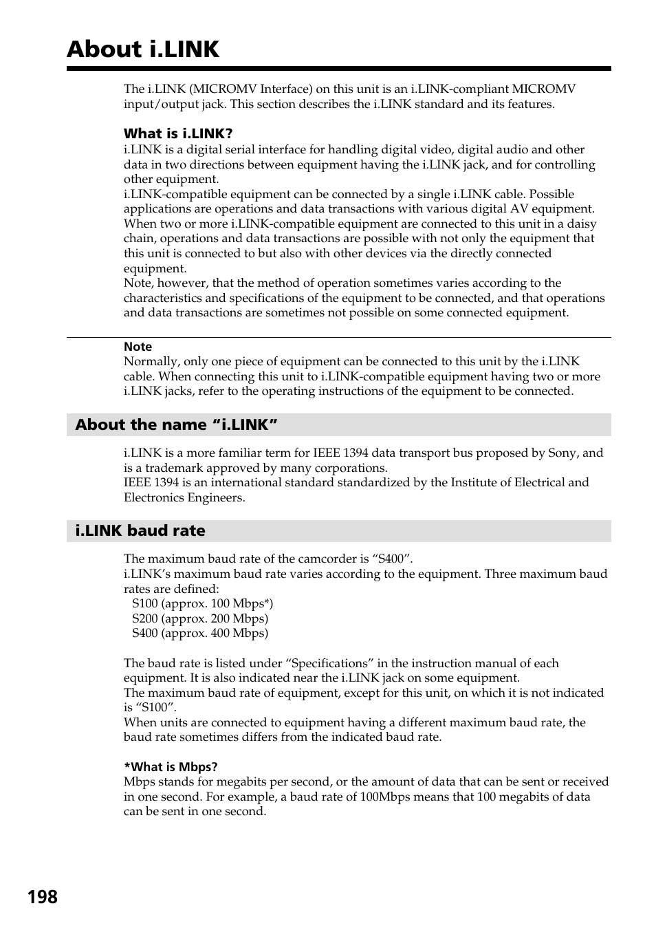 About i.link | Sony DCR-IP55 User Manual | Page 198 / 216