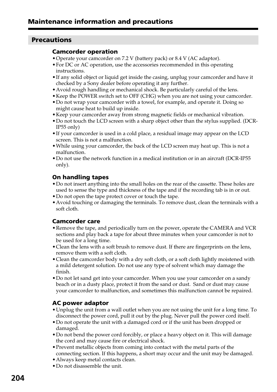 Sony DCR-IP55 User Manual | Page 204 / 216