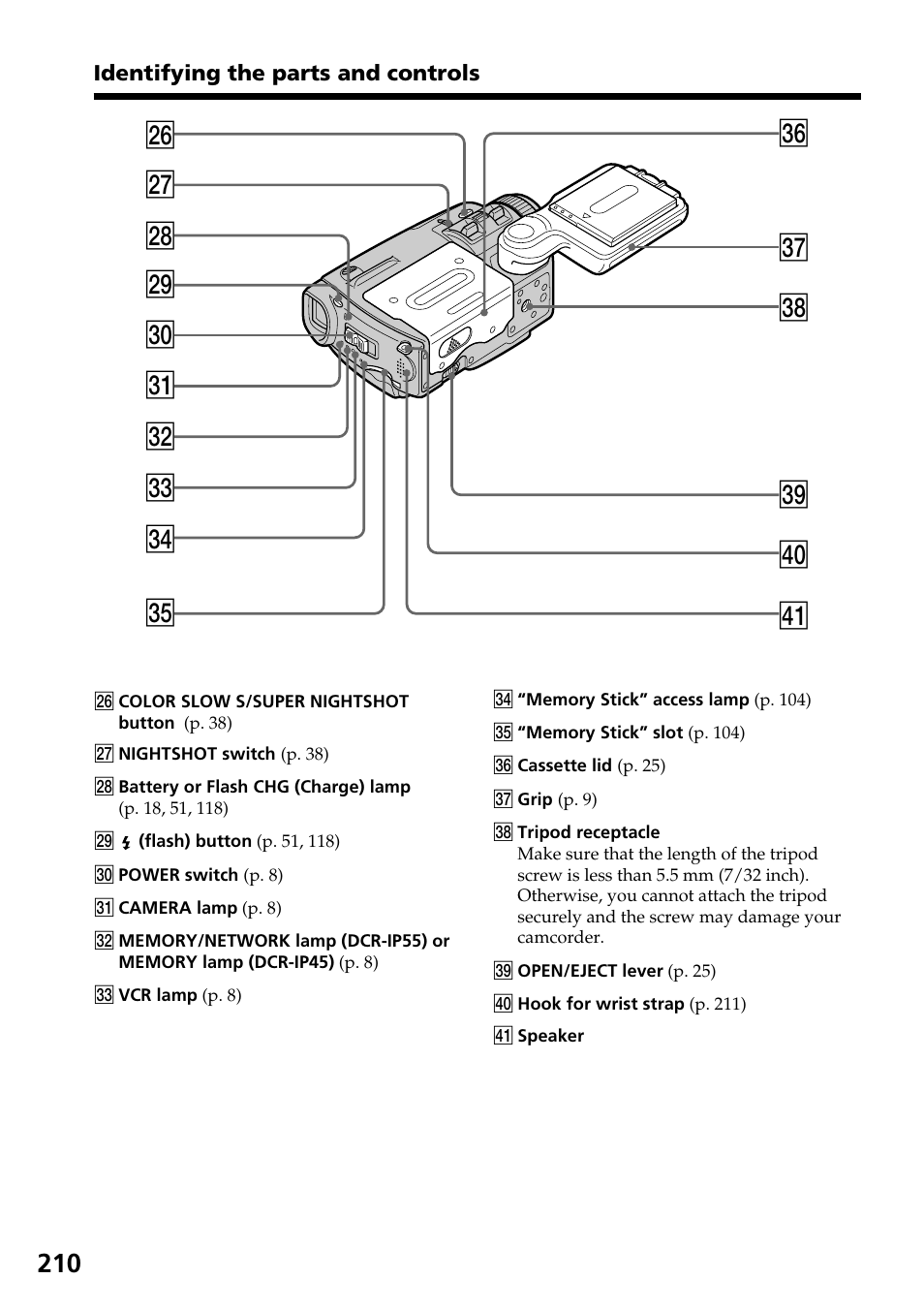 Wh eh ej ek el r; ra wj wk wl e; ea es ed ef eg | Sony DCR-IP55 User Manual | Page 210 / 216