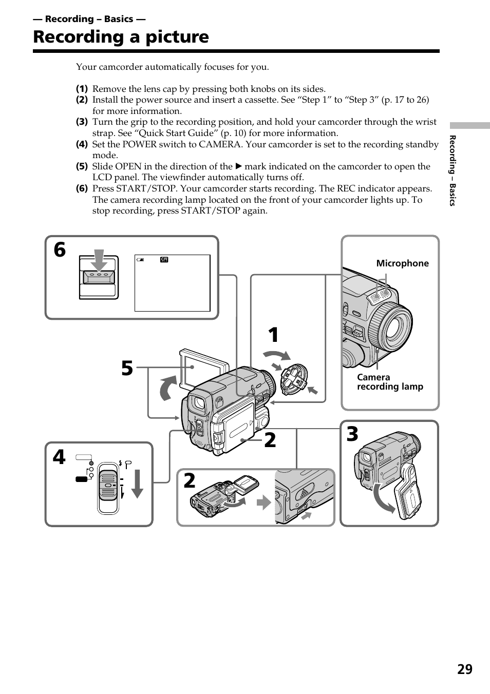 Recording a picture | Sony DCR-IP55 User Manual | Page 29 / 216