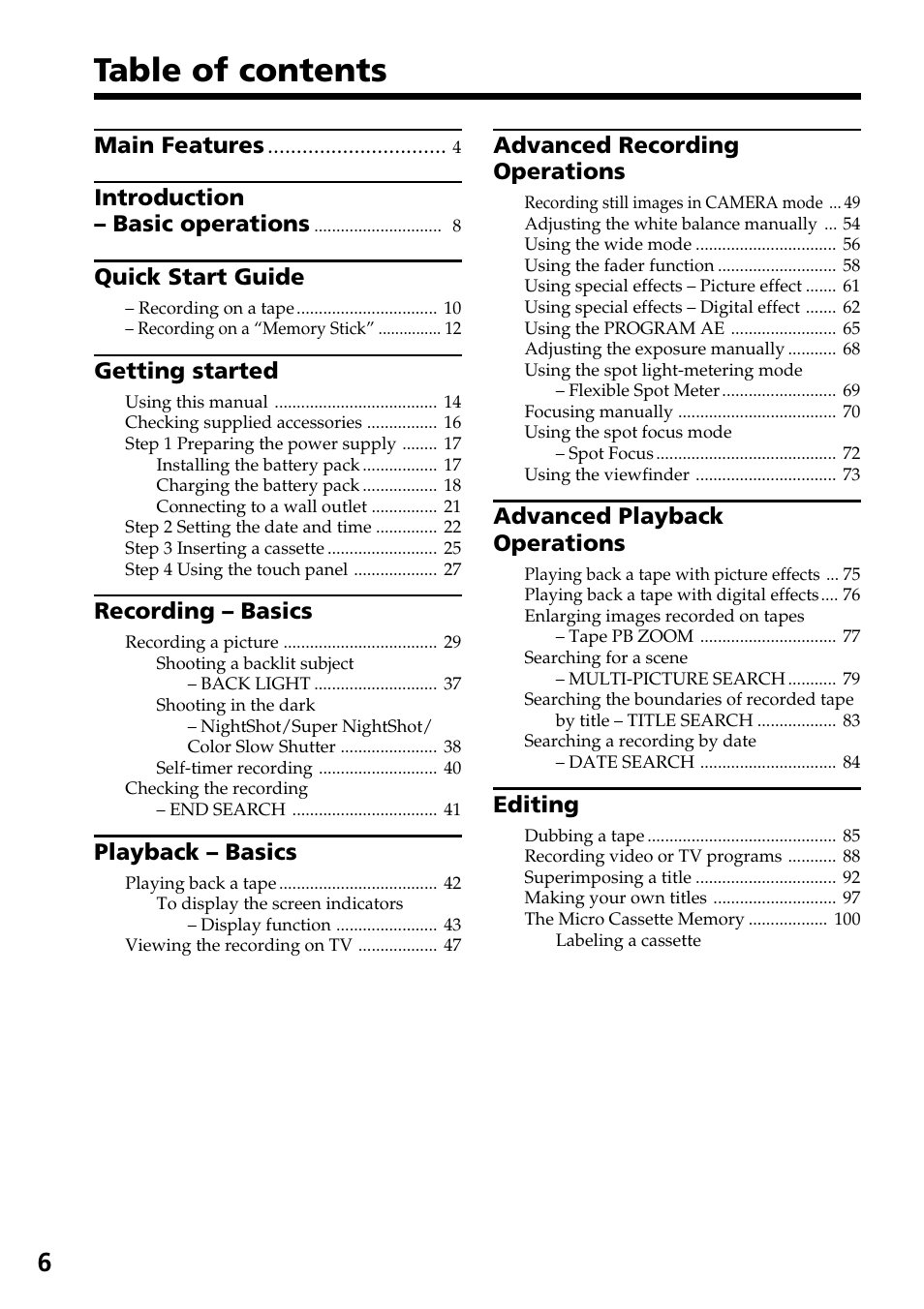 Sony DCR-IP55 User Manual | Page 6 / 216