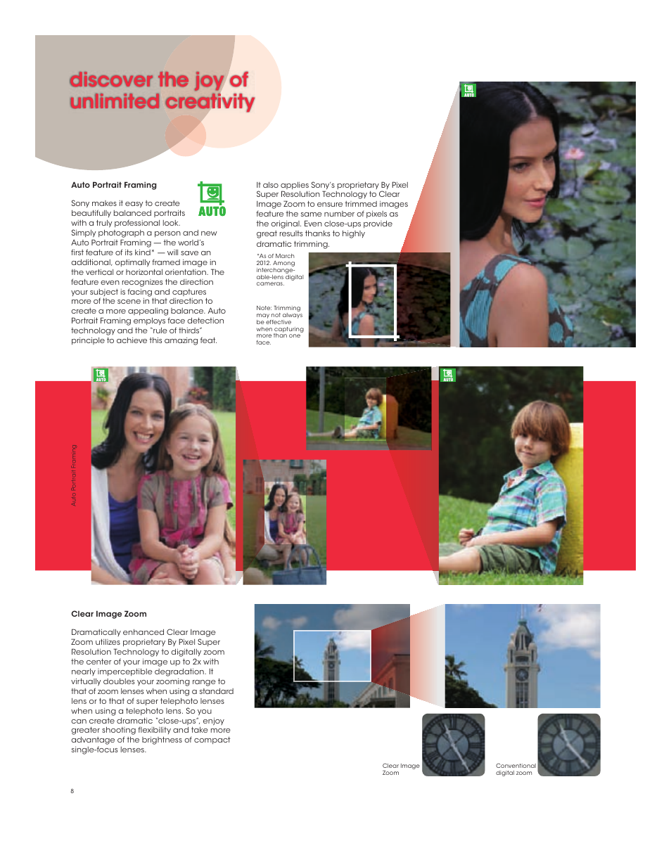 Discover the joy of unlimited creativity | Sony SLT-A57K User Manual | Page 8 / 16
