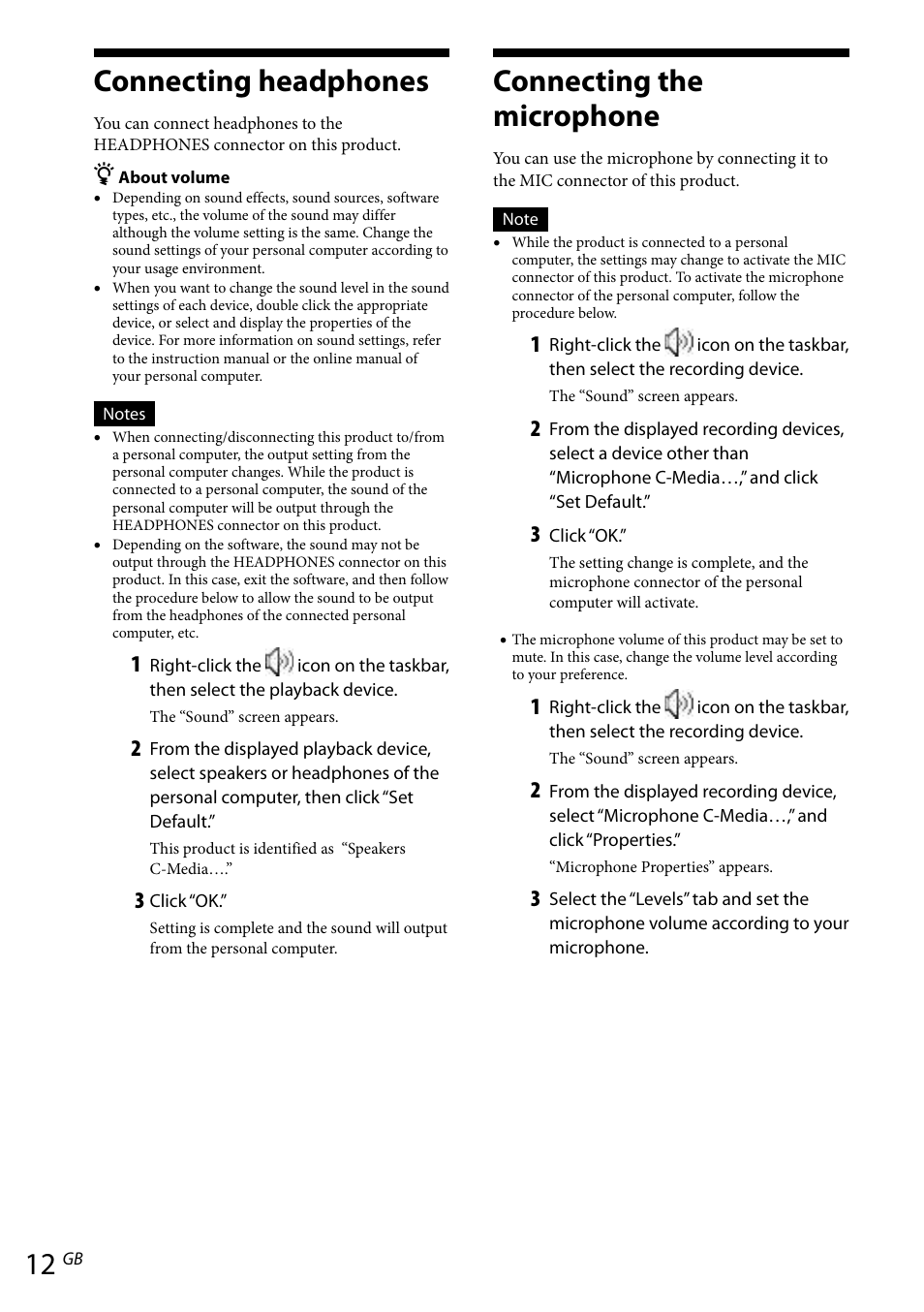 Connecting headphones, Connecting the microphone, Connecting headphones connecting the microphone | Sony VGP-UPR1 User Manual | Page 40 / 140