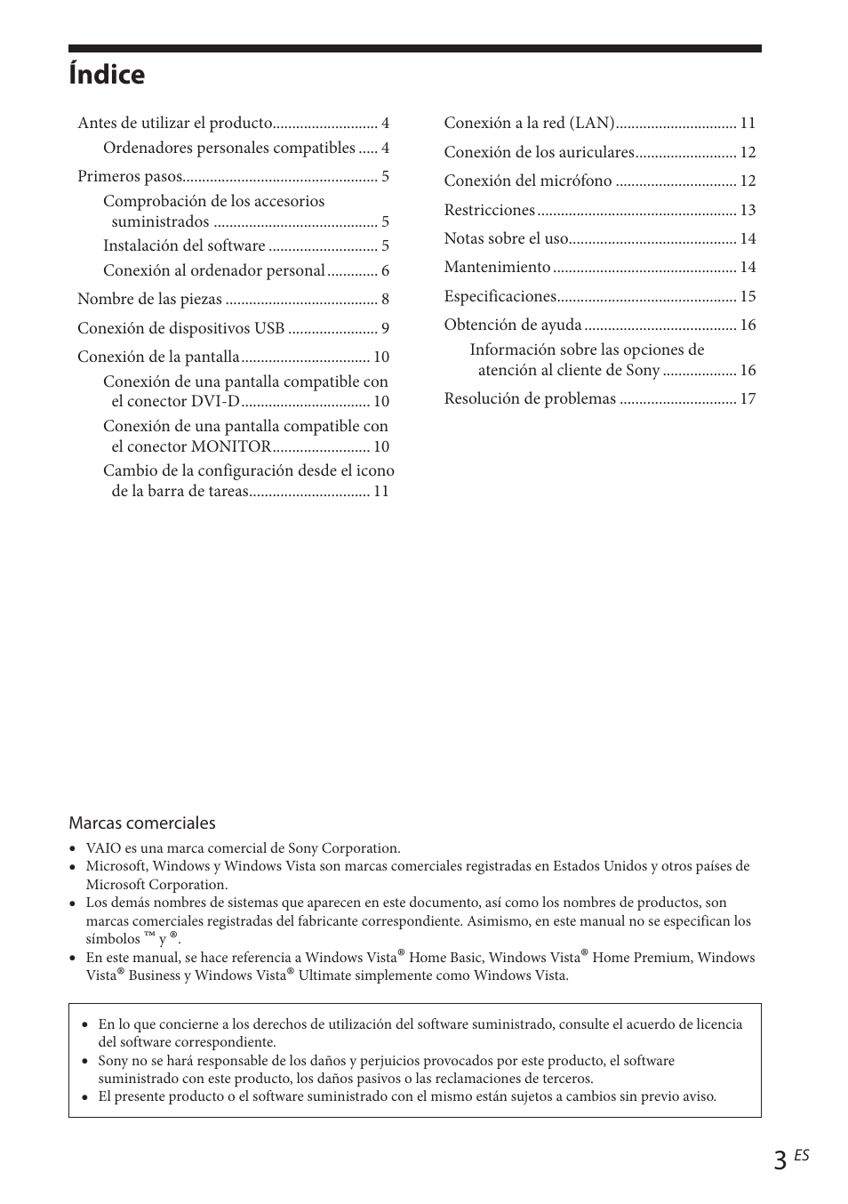 Índice | Sony VGP-UPR1 User Manual | Page 75 / 140