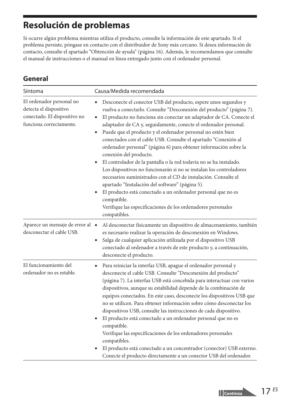 Resolución de problemas, General | Sony VGP-UPR1 User Manual | Page 89 / 140