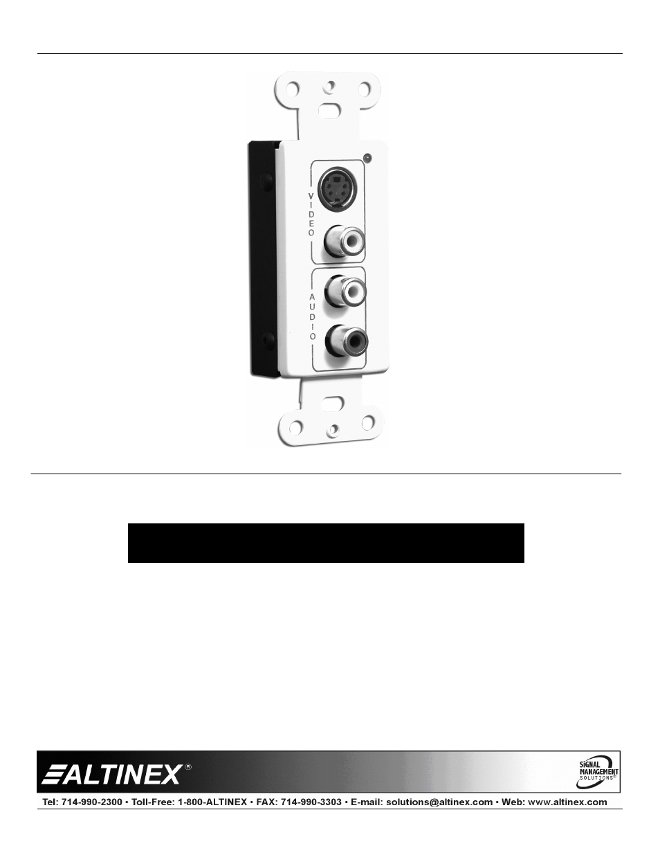 Altinex ISV3000-W User Manual | 9 pages