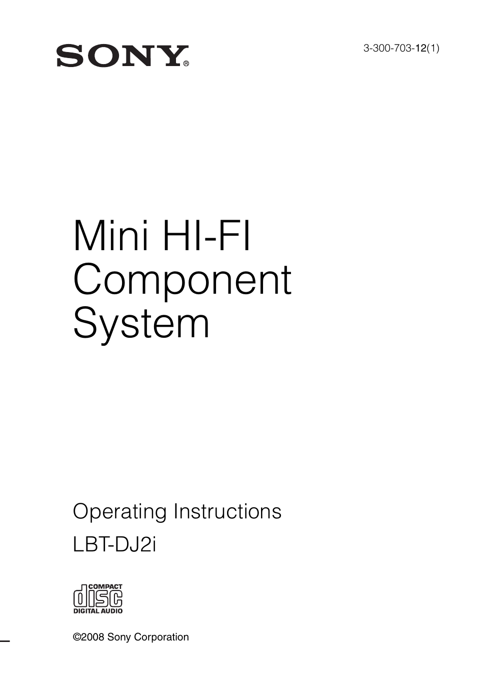 Sony LBT-DJ2I User Manual | 56 pages