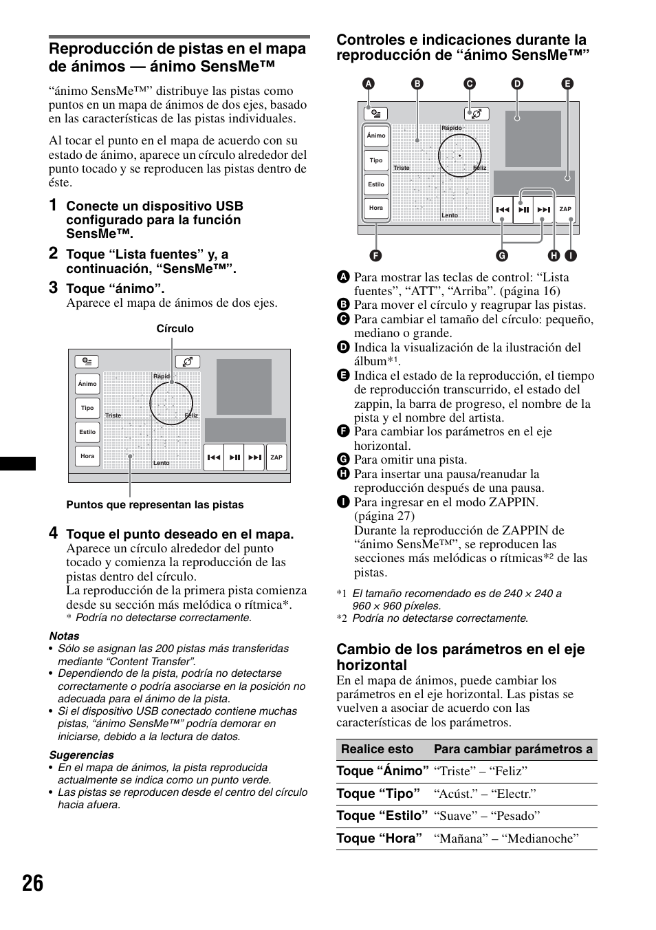 Cambio de los parámetros en el eje horizontal | Sony XAV-63 User Manual | Page 158 / 200