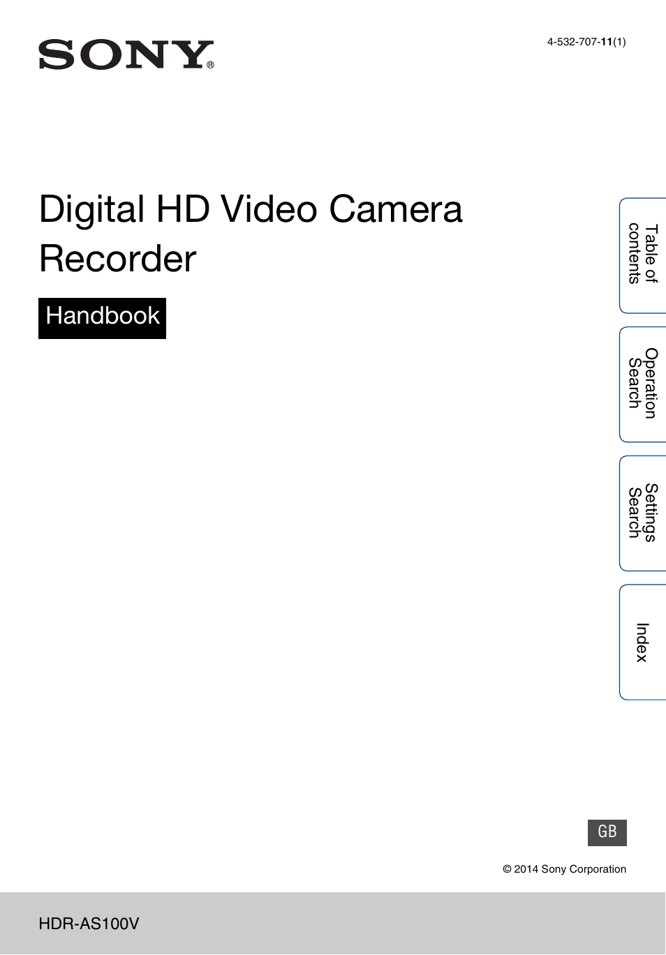 Sony HDR-AS100VR User Manual | 82 pages