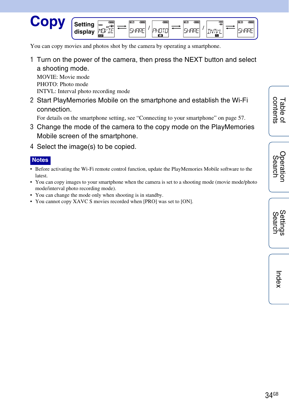 Copy | Sony HDR-AS100VR User Manual | Page 34 / 82