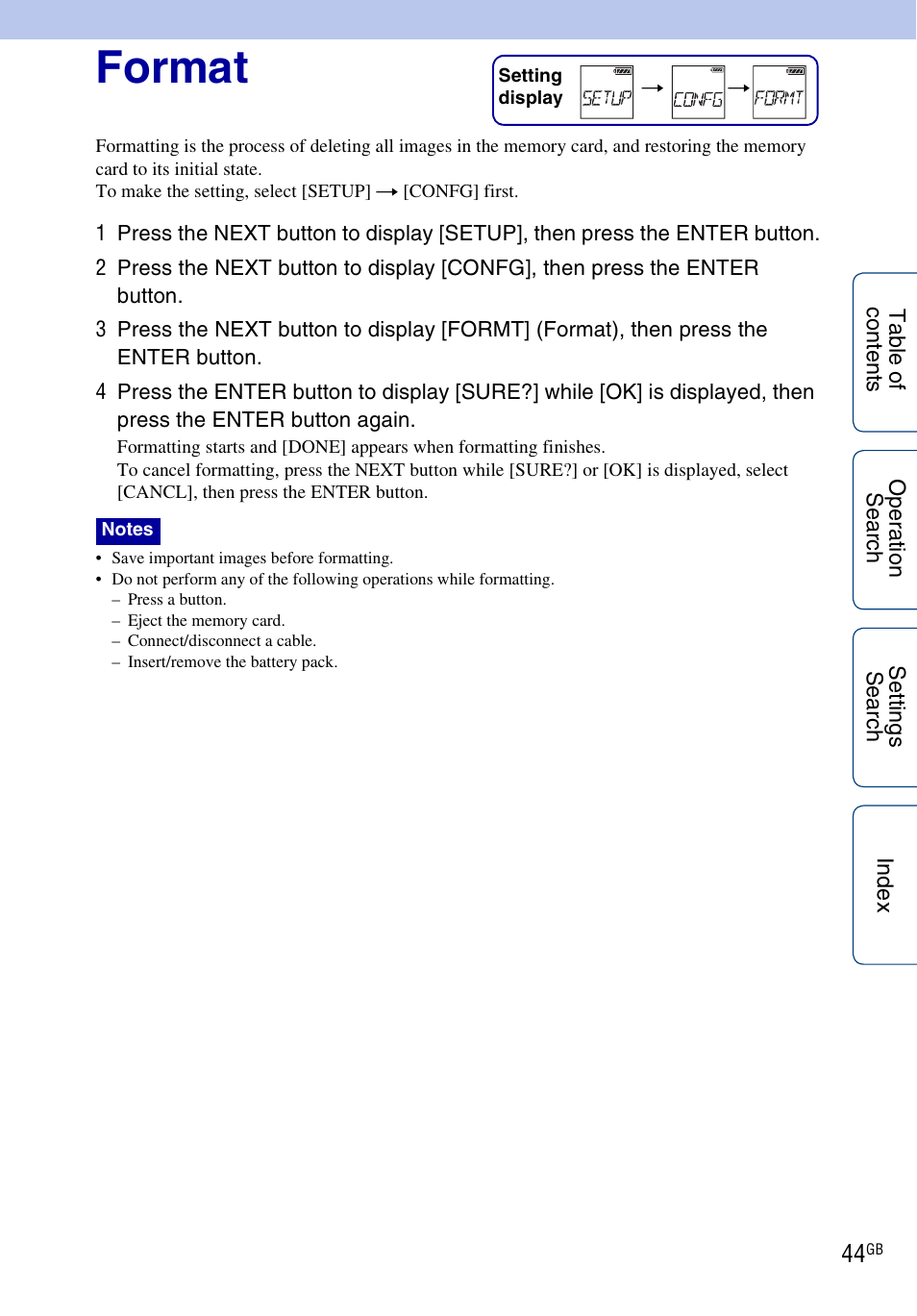 Format | Sony HDR-AS100VR User Manual | Page 44 / 82