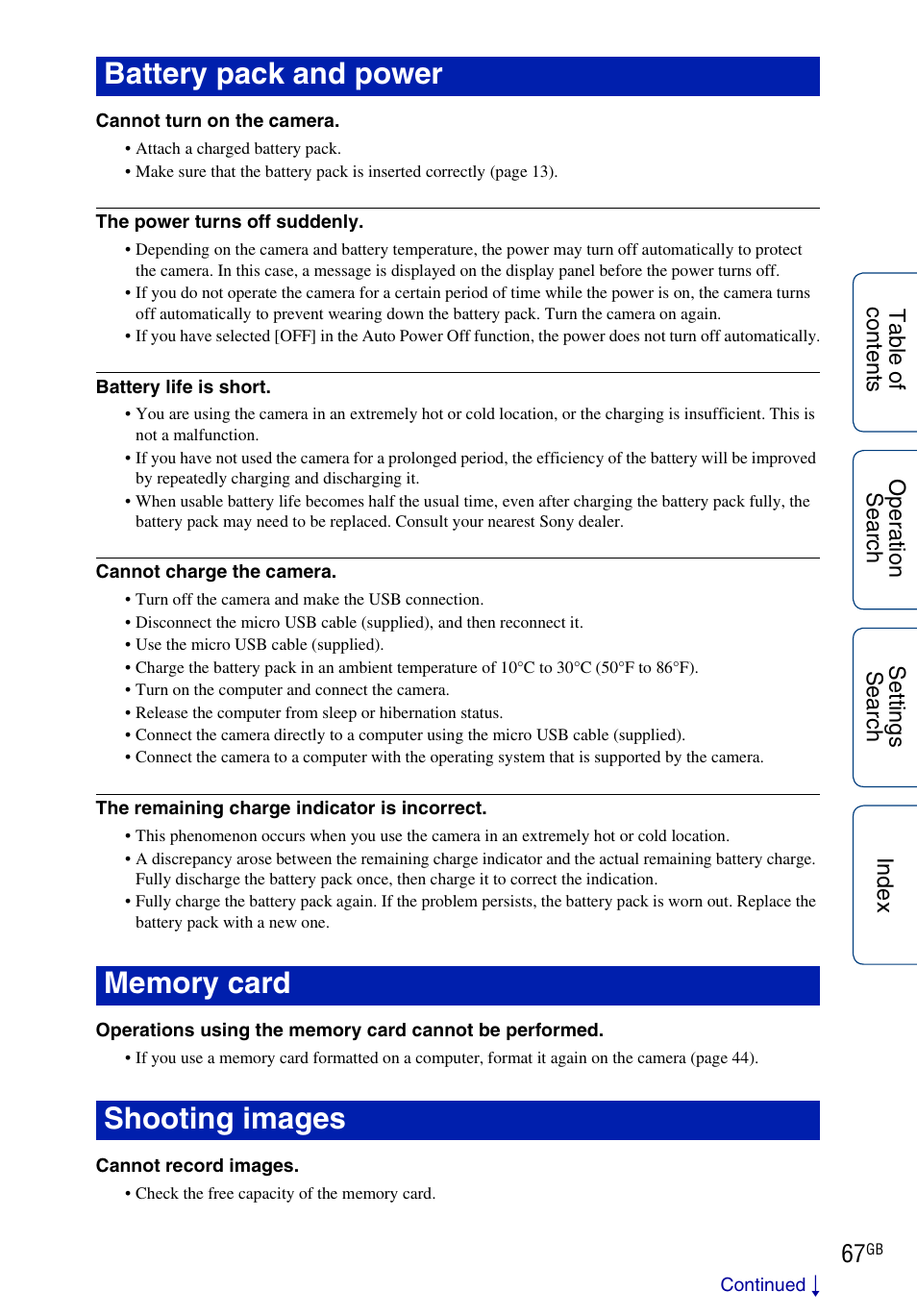 67 t | Sony HDR-AS100VR User Manual | Page 67 / 82