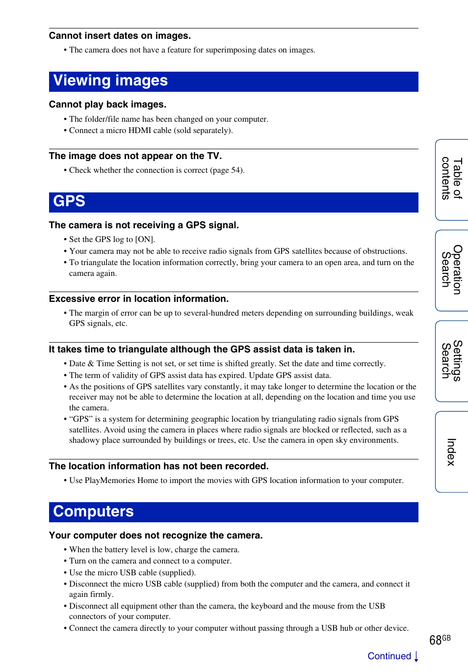 Viewing images gps computers | Sony HDR-AS100VR User Manual | Page 68 / 82