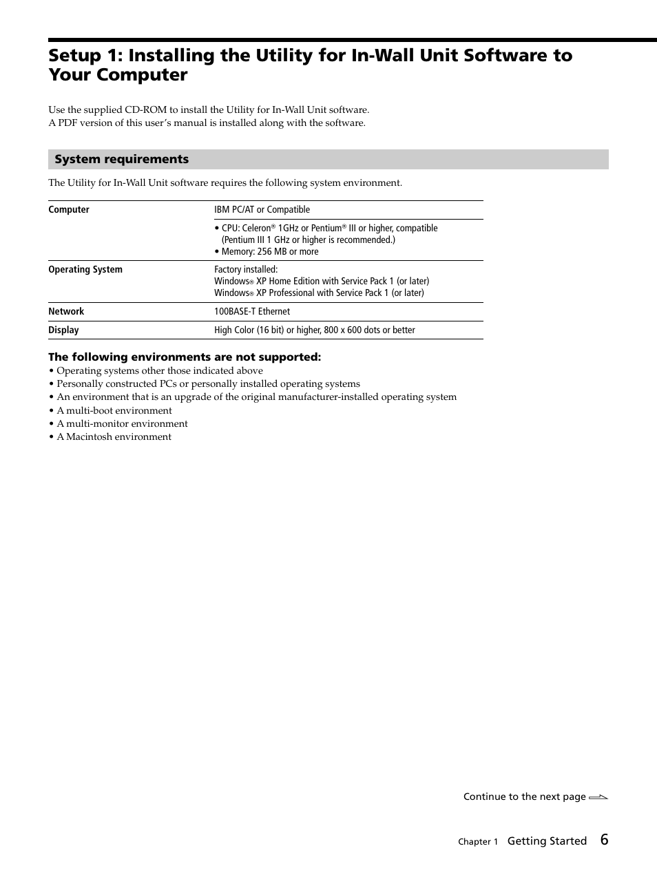 System requirements, System requirements 6 | Sony DVP-NW50 User Manual | Page 6 / 40