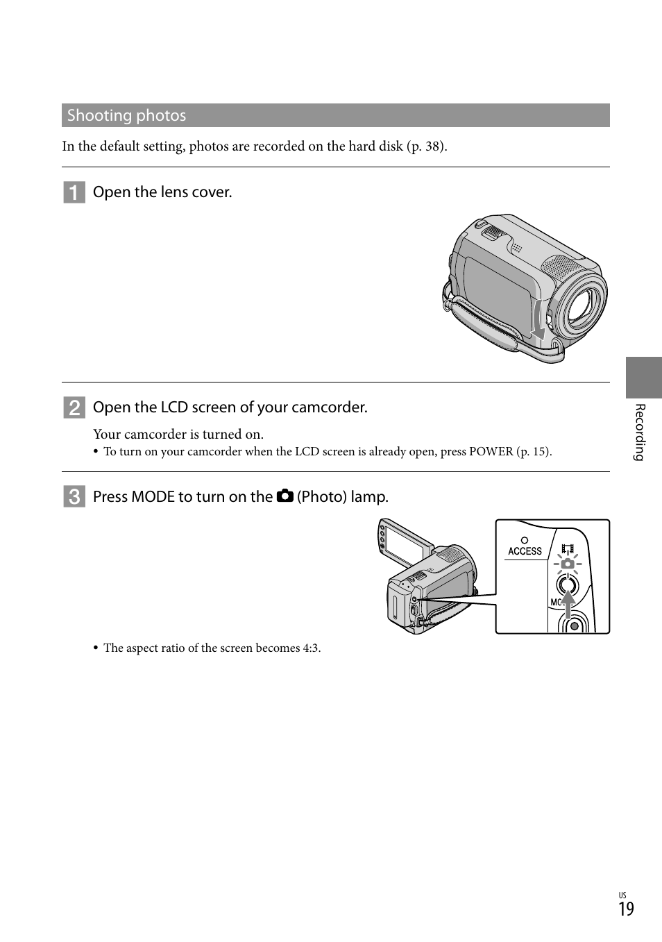 Sony DCR-SR67 User Manual | Page 19 / 116