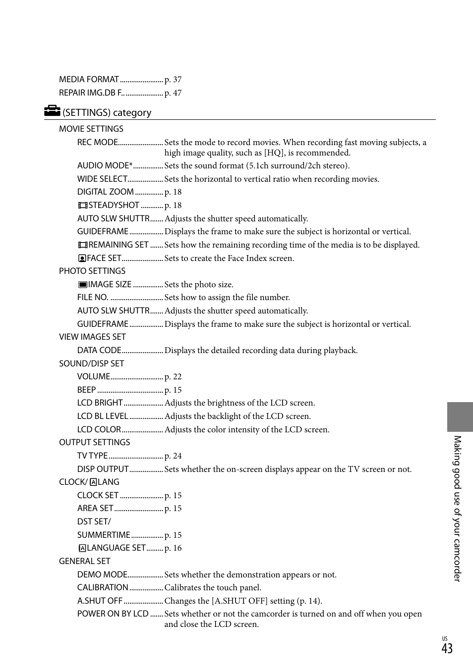 Sony DCR-SR67 User Manual | Page 43 / 116