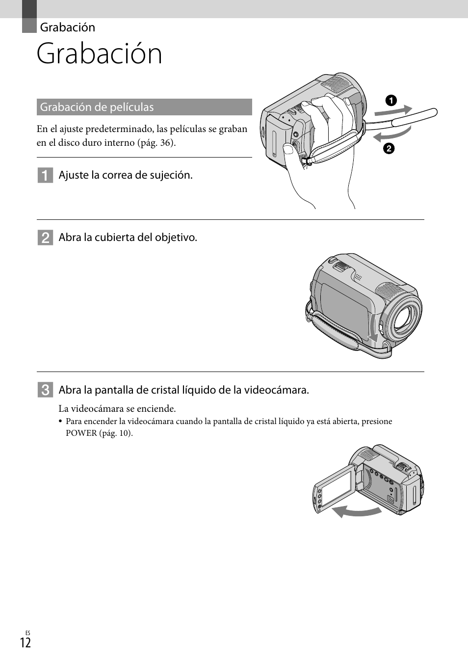 Grabación | Sony DCR-SR67 User Manual | Page 70 / 116