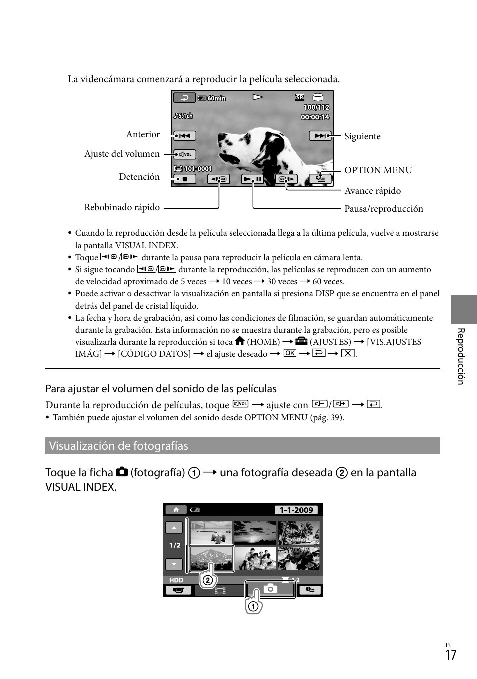 Visualización de fotografías | Sony DCR-SR67 User Manual | Page 75 / 116