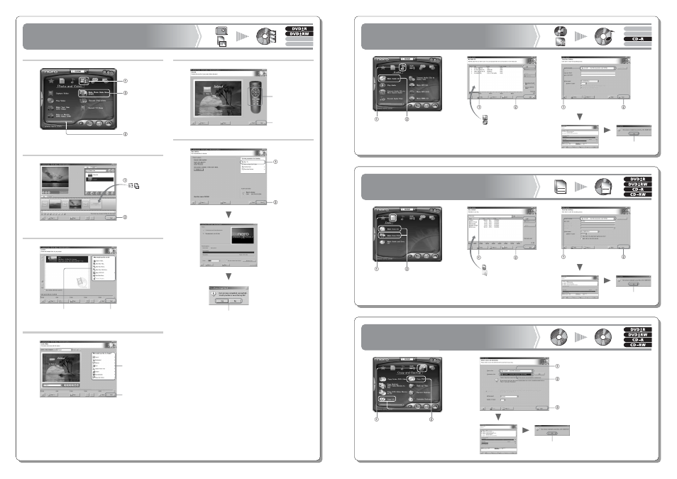 Create a slide-show dvd from digital photos, Copy a disc create a data disc create a music cd | Sony VRD-VC20 User Manual | Page 2 / 2