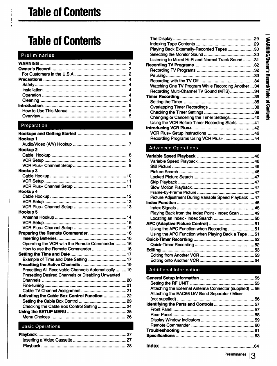 Sony SLV-750HF User Manual | Page 3 / 66