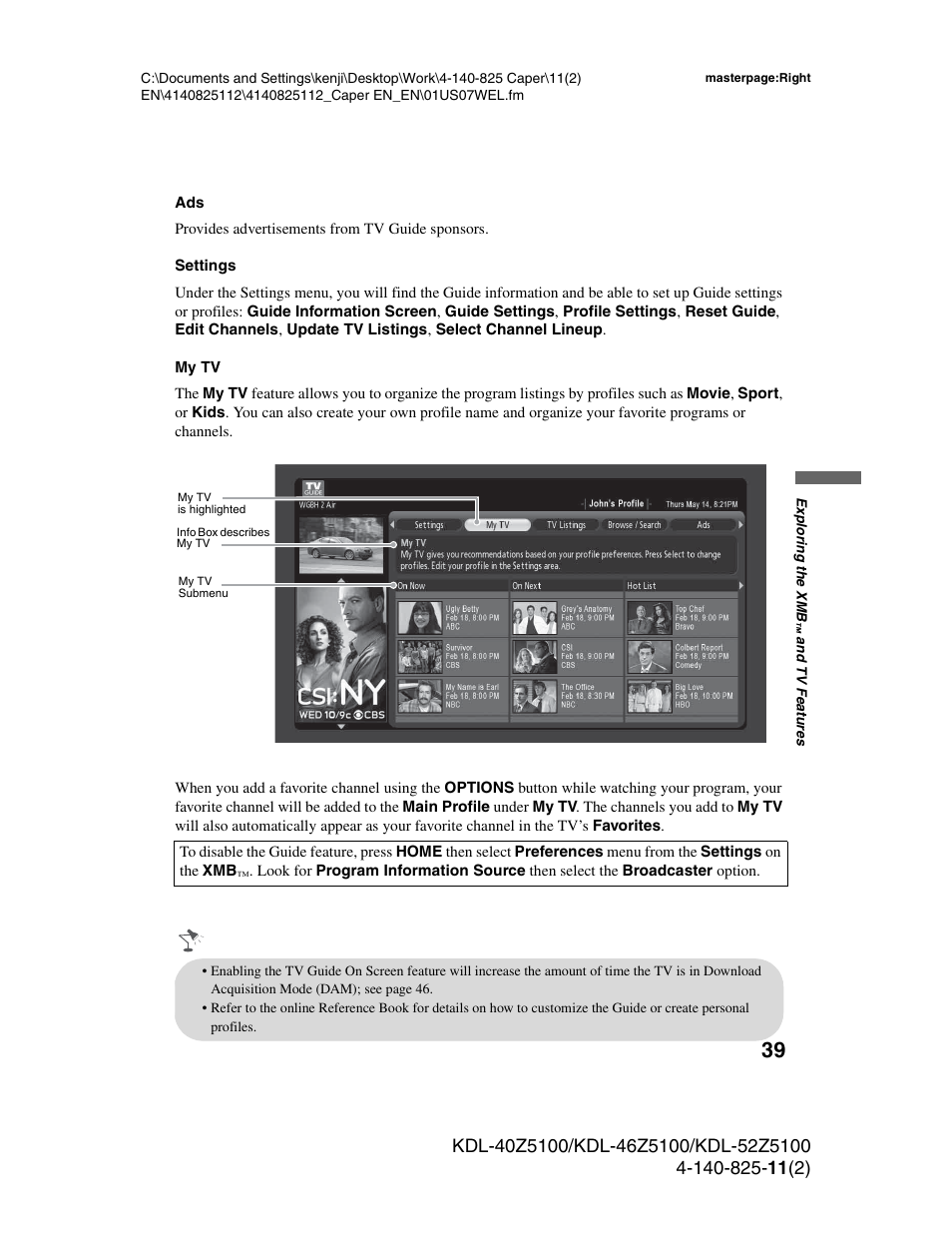 Sony KDL-52Z5100 User Manual | Page 39 / 48