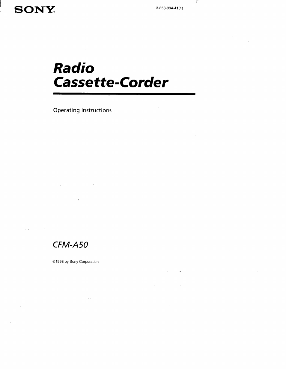 Sony CFM-A50 User Manual | 16 pages