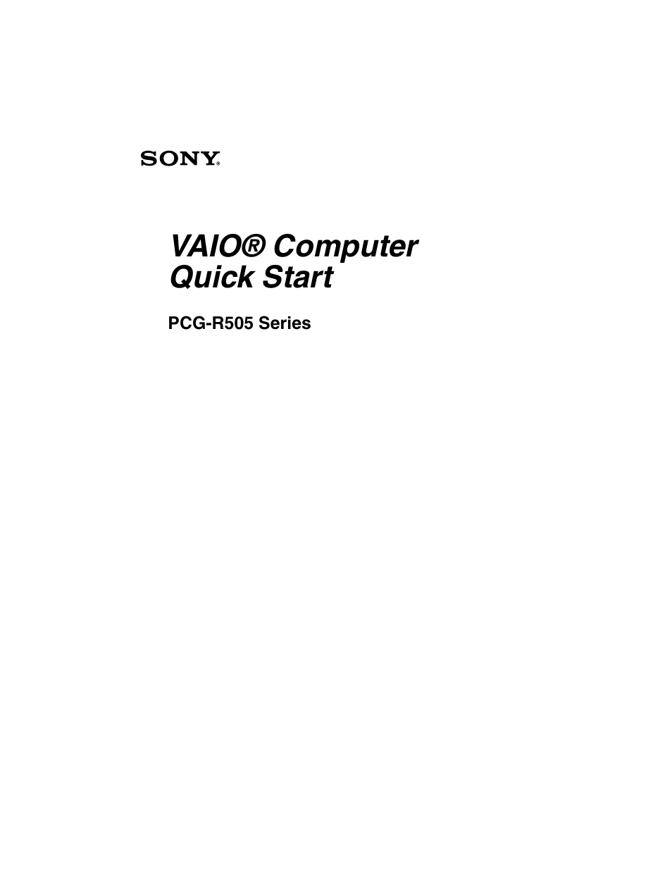 Sony PCG-R505ECP User Manual | 60 pages