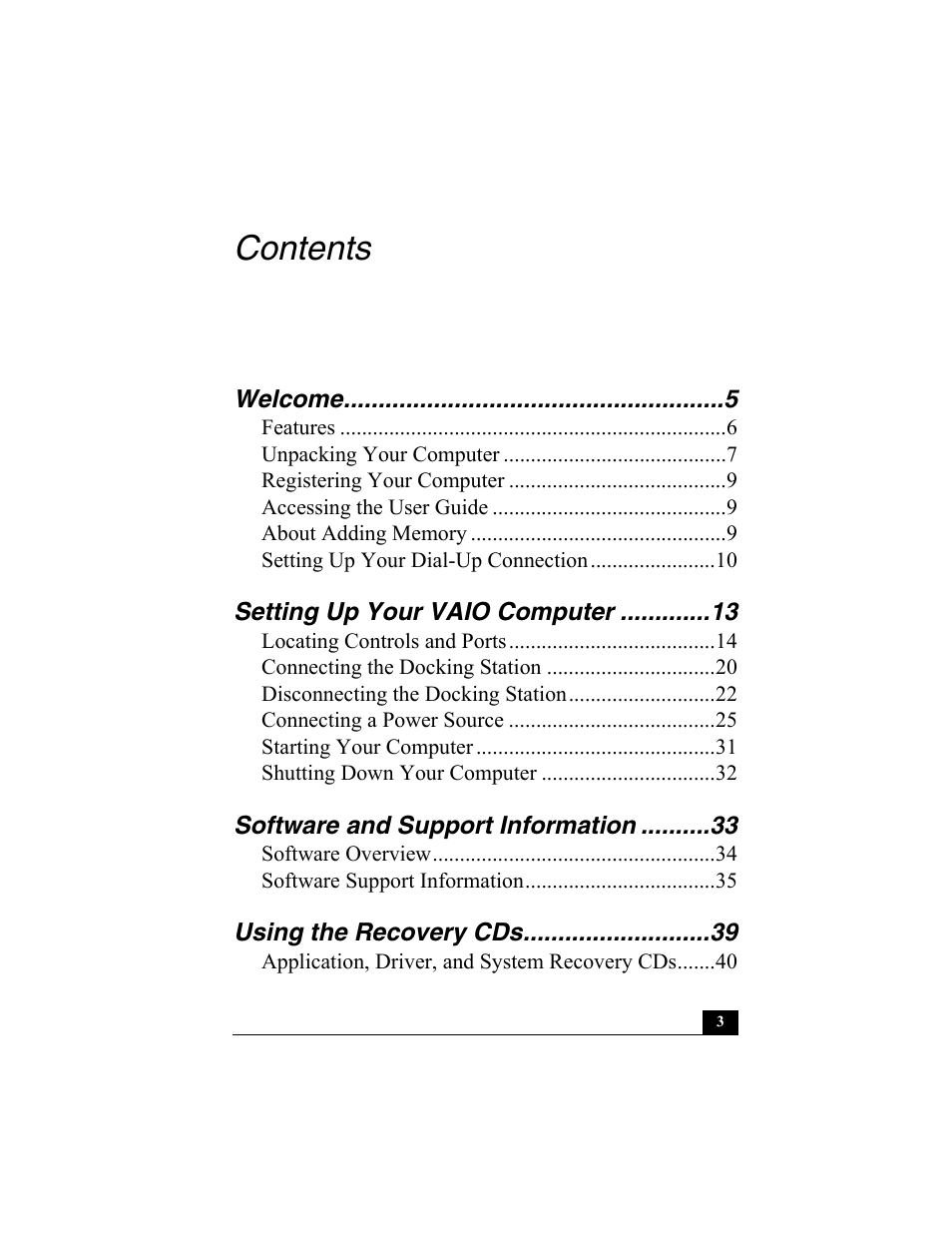 Sony PCG-R505ECP User Manual | Page 3 / 60