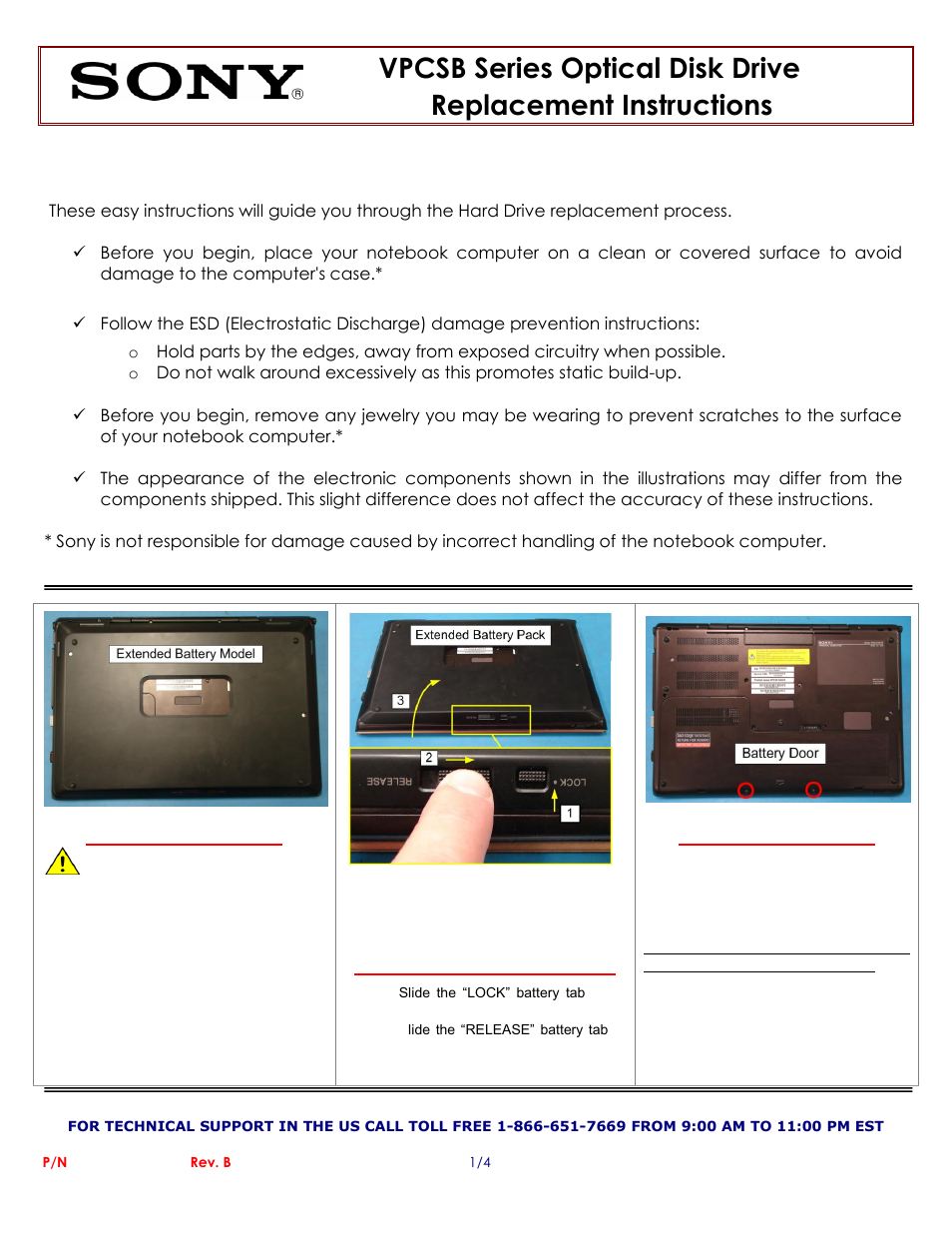 Sony VPCSB11FX User Manual | 4 pages