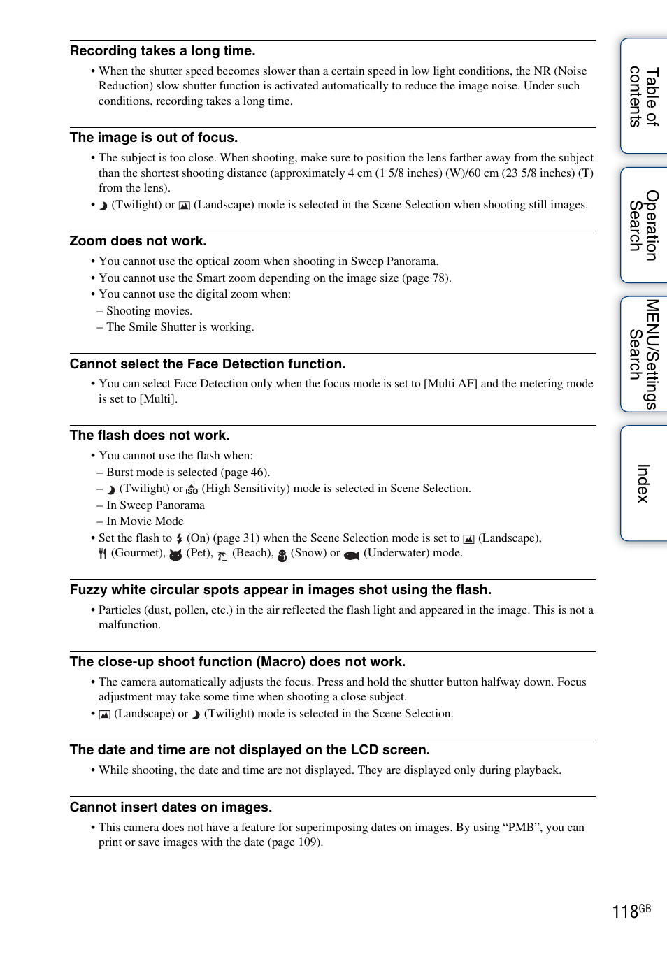 Sony DSC-W560 User Manual | Page 118 / 141