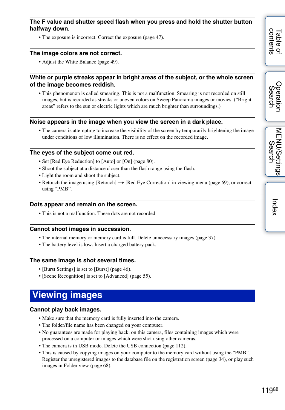 Viewing images | Sony DSC-W560 User Manual | Page 119 / 141