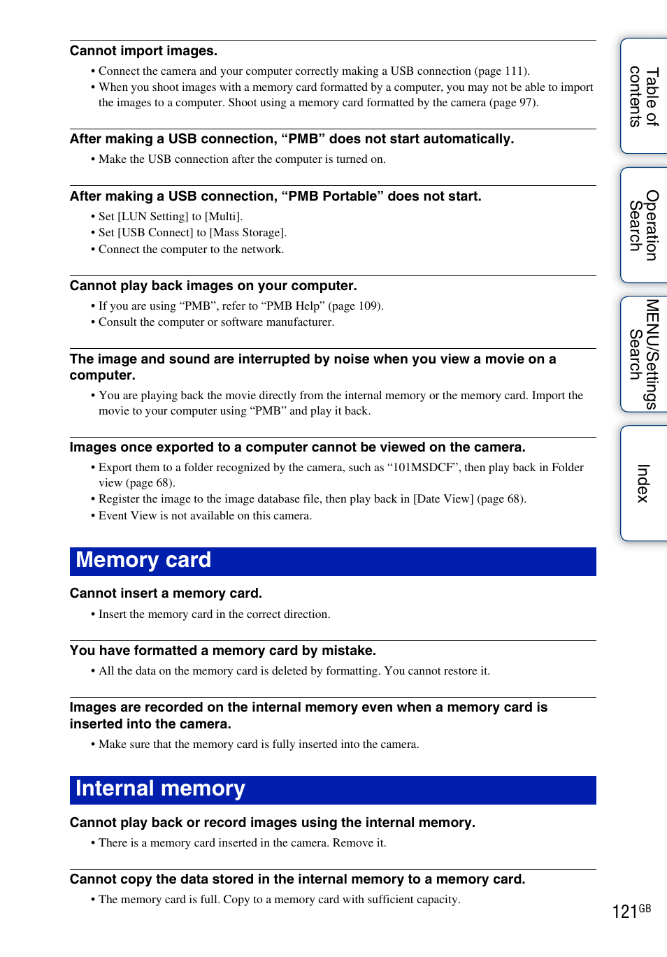Sony DSC-W560 User Manual | Page 121 / 141
