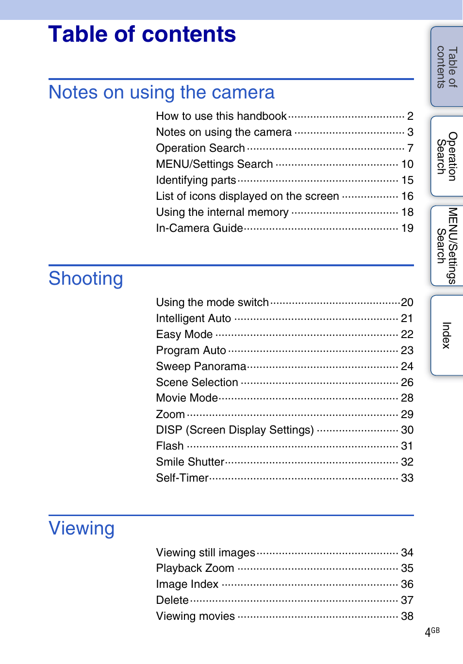 Sony DSC-W560 User Manual | Page 4 / 141