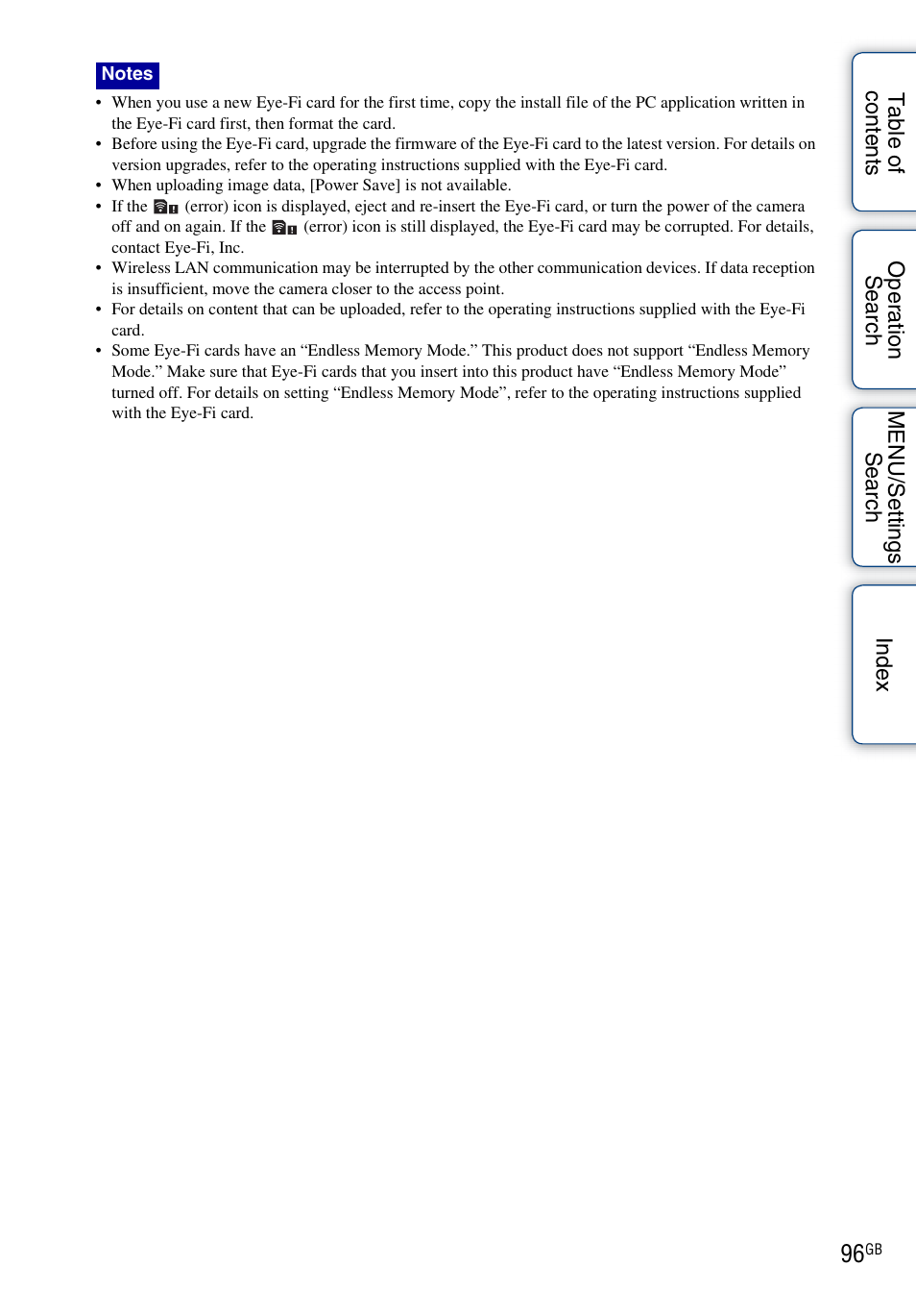 Sony DSC-W560 User Manual | Page 96 / 141