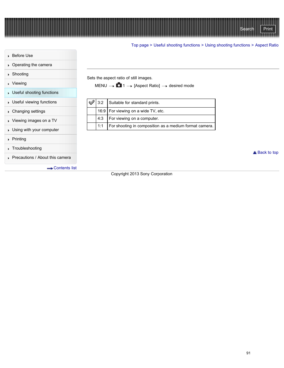 Aspect ratio, Cyber-shot user guide | Sony DSC-RX100M2 User Manual | Page 100 / 269