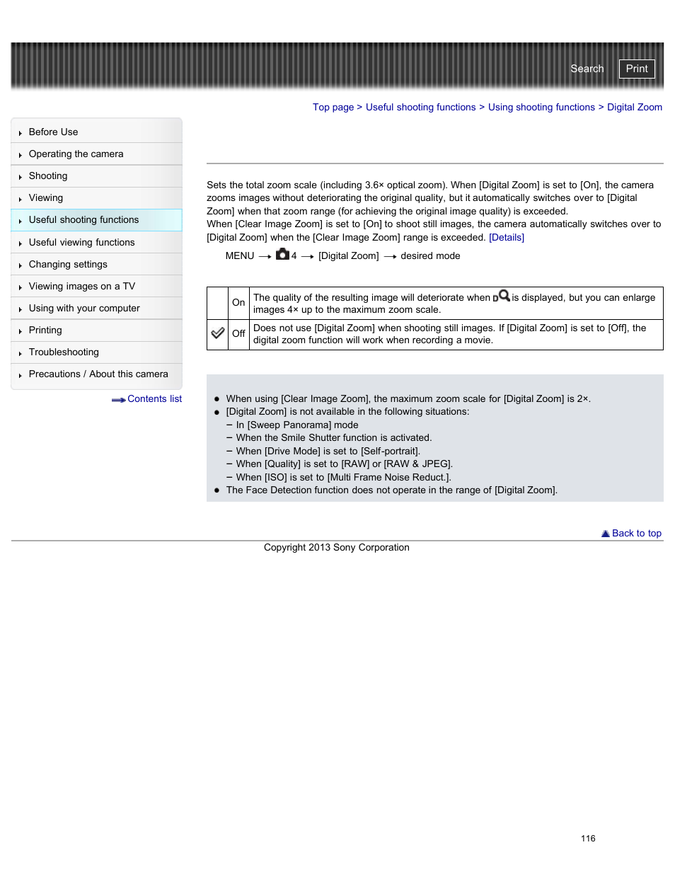 Digital zoom, Details, Cyber-shot user guide | Sony DSC-RX100M2 User Manual | Page 125 / 269