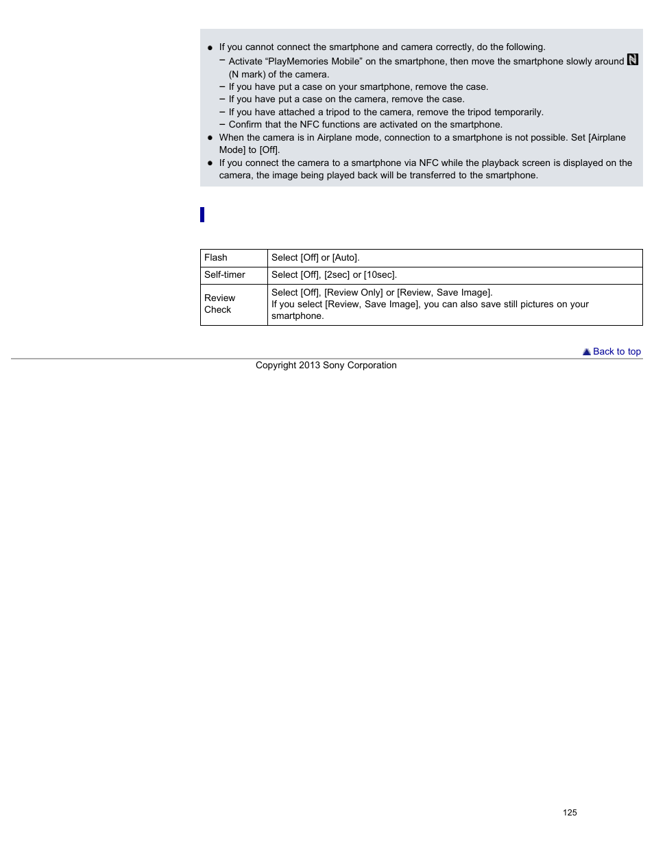 Functions that can be set with the smartphone, Details | Sony DSC-RX100M2 User Manual | Page 134 / 269