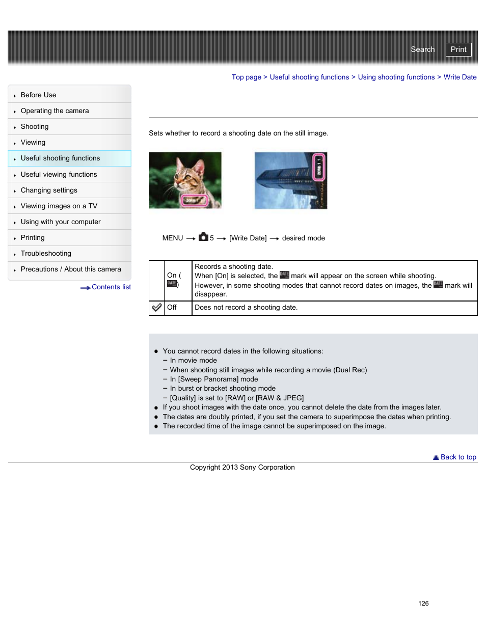 Write date, Cyber-shot user guide | Sony DSC-RX100M2 User Manual | Page 135 / 269