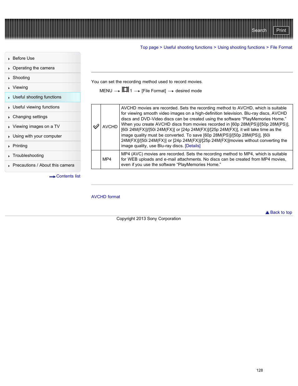 File format, Cyber-shot user guide | Sony DSC-RX100M2 User Manual | Page 137 / 269