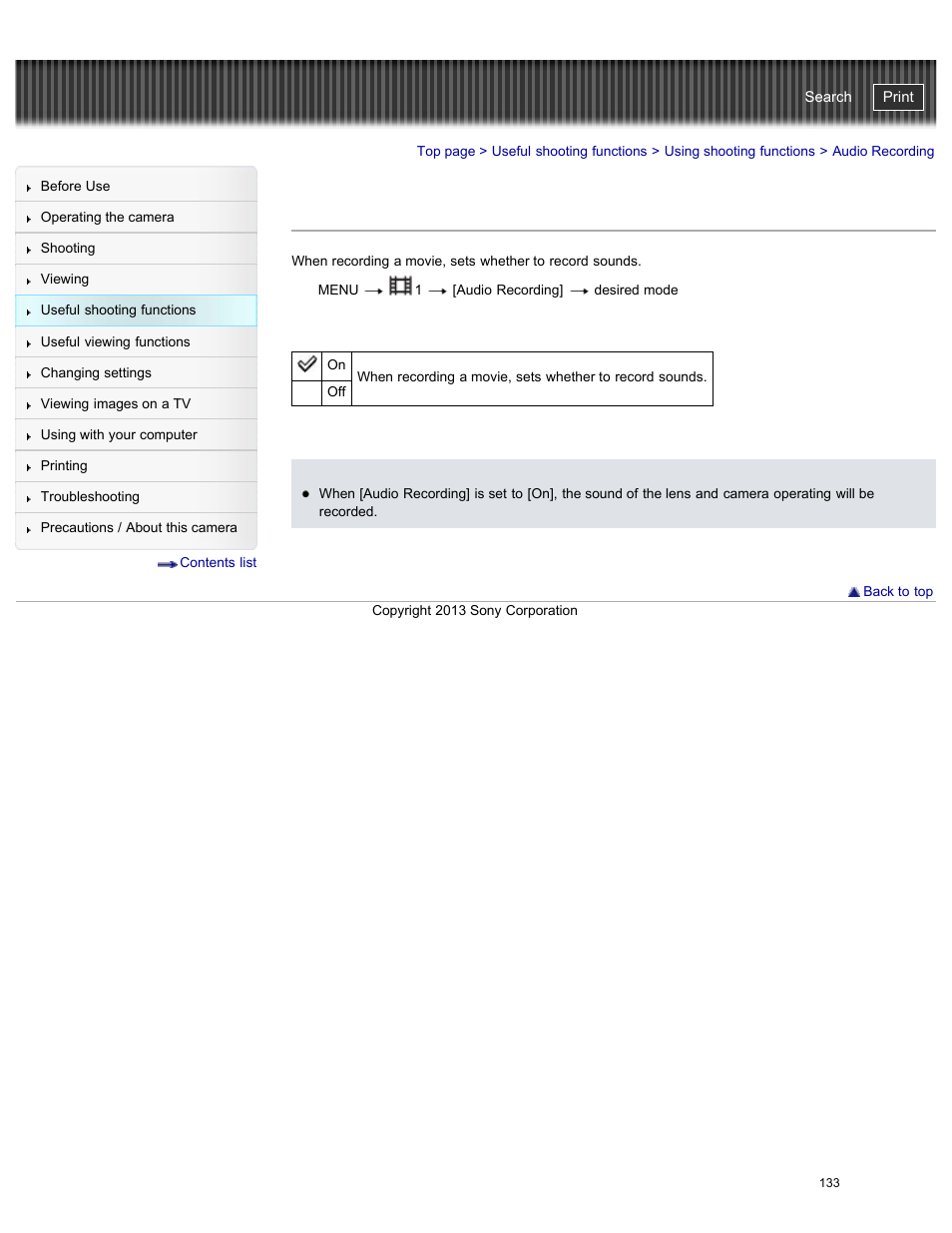 Audio recording, Cyber-shot user guide | Sony DSC-RX100M2 User Manual | Page 142 / 269