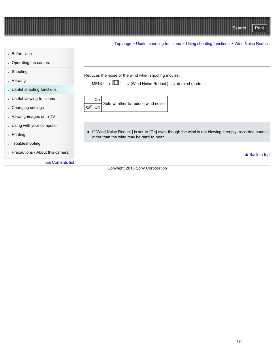 Wind noise reduct, Cyber-shot user guide | Sony DSC-RX100M2 User Manual | Page 143 / 269