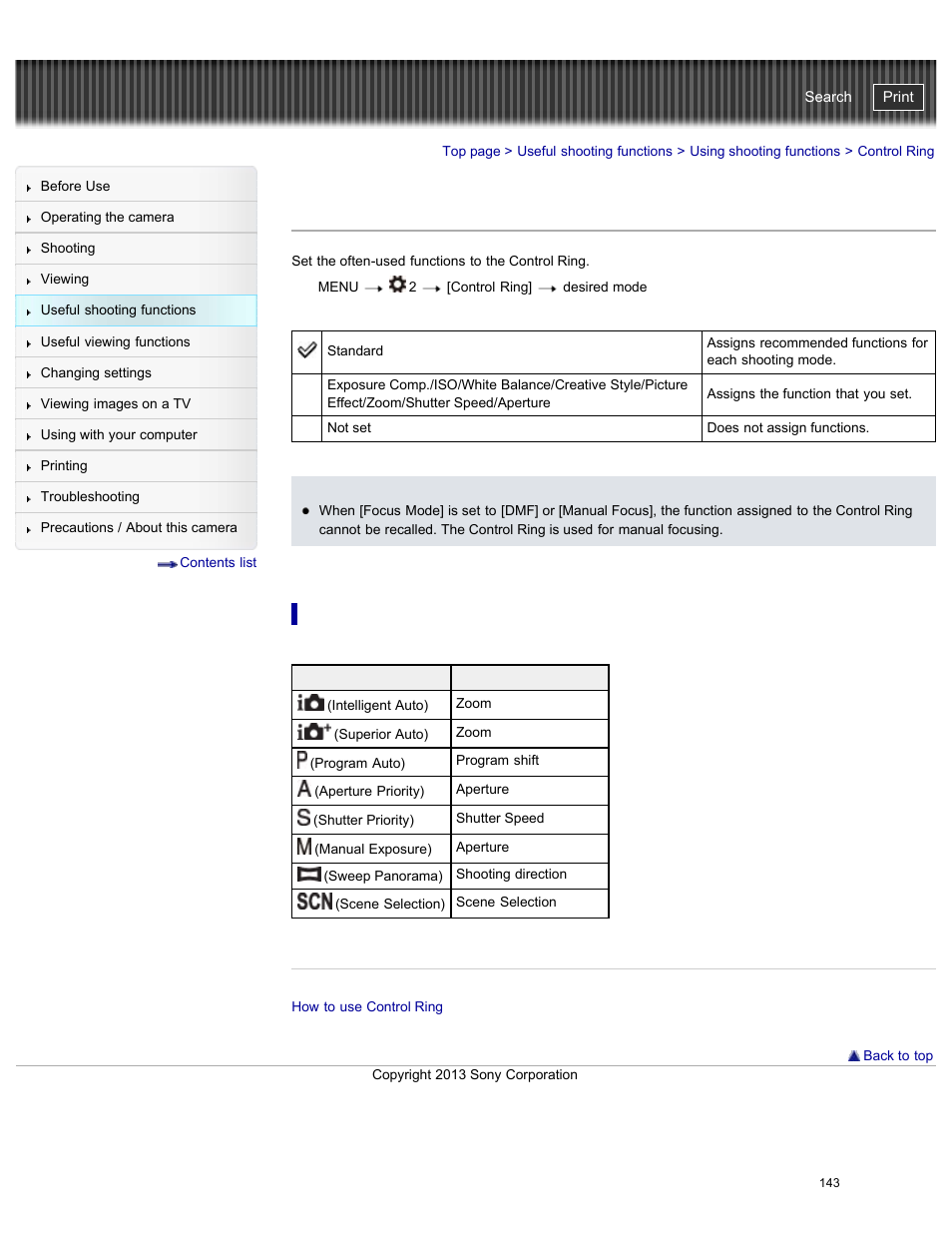 Control ring, Details, Cyber-shot user guide | Sony DSC-RX100M2 User Manual | Page 152 / 269