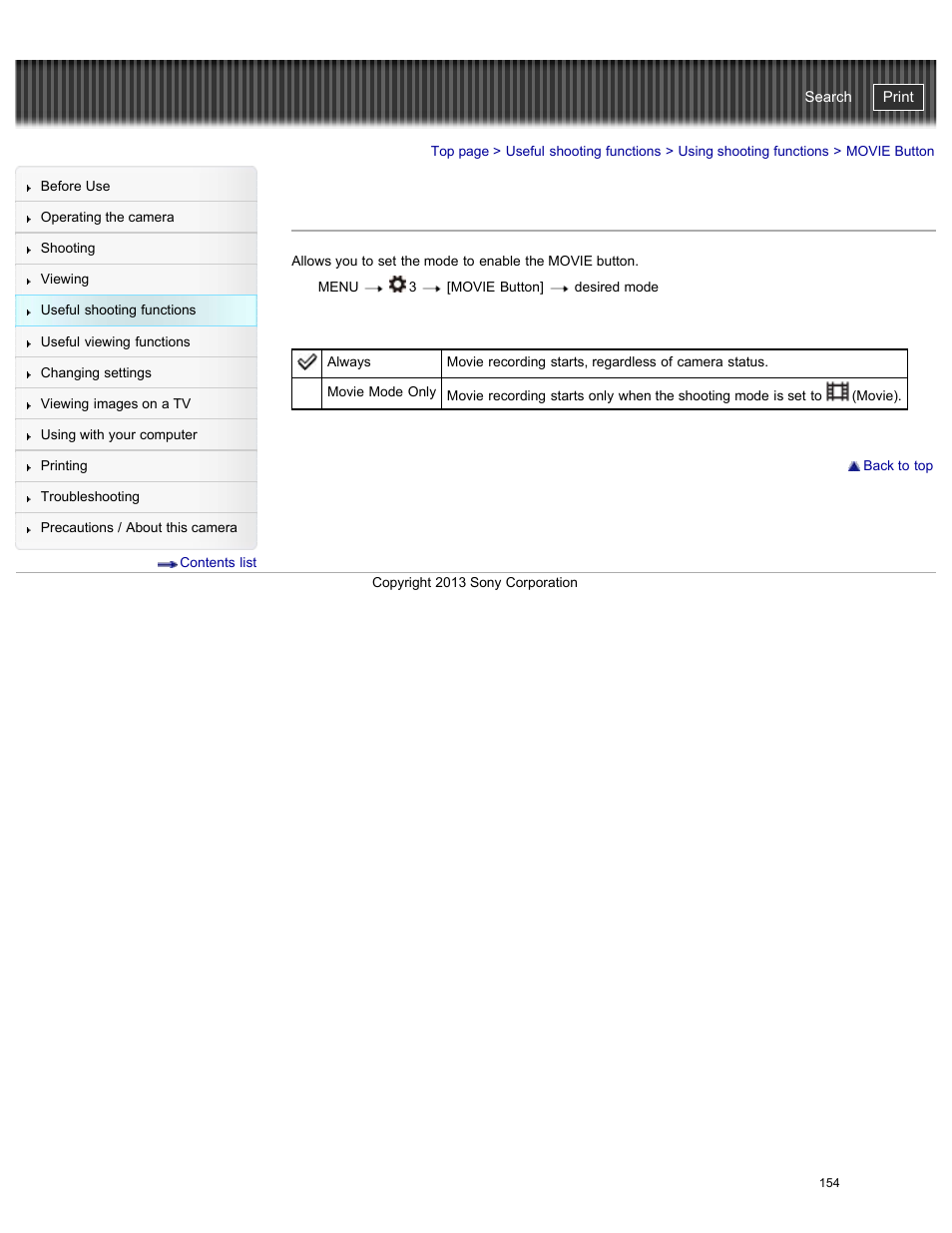 Movie button, Cyber-shot user guide | Sony DSC-RX100M2 User Manual | Page 163 / 269